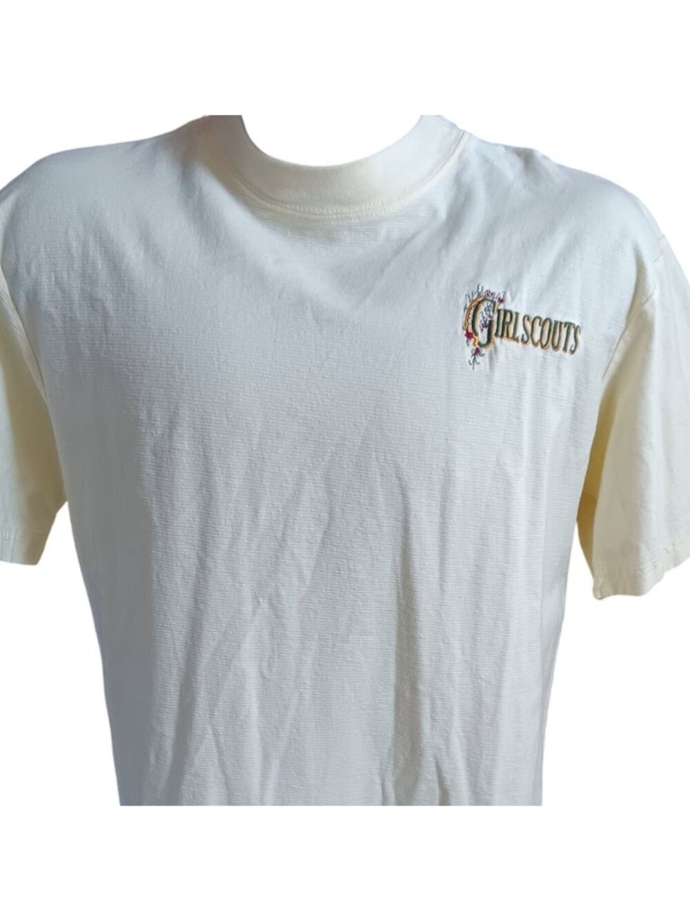 Vintage T-Shirt Women's 14-16 Girl Scouts Large Embroidered Logo USA Cotton 90s